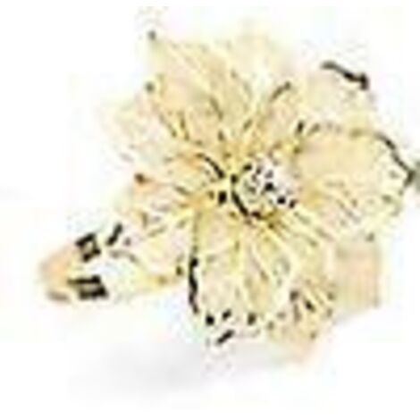 Ronds de serviette, lot de 12 ronds de serviette en alliage avec fleur ajourée élégante