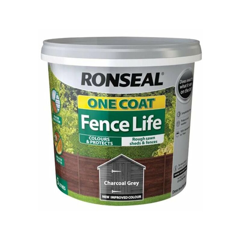 Ronseal One Coat Fence Life Chacoal Gey 5 lite RSLOCFLCG5L