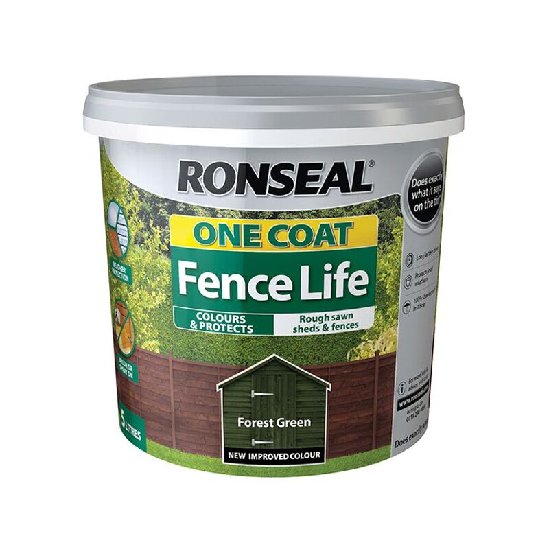 Ronseal - One Coat Fence Life Forest Green 5 litre RSLOCFLFG5L - Green