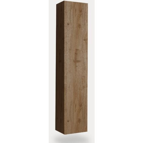 MOBILIER DECO RONICA - Colonne de salle de bain suspendu 1 porte couleur bois