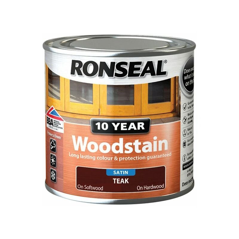 10 Year Woodstain Teak 250ml RSL10WST250 - Ronseal