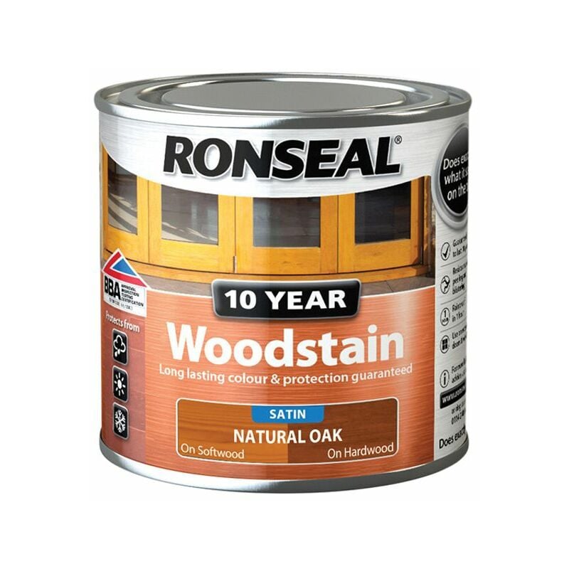 10 Year Woodstain Natural Oak 250ml RSL10WSNO250 - Ronseal