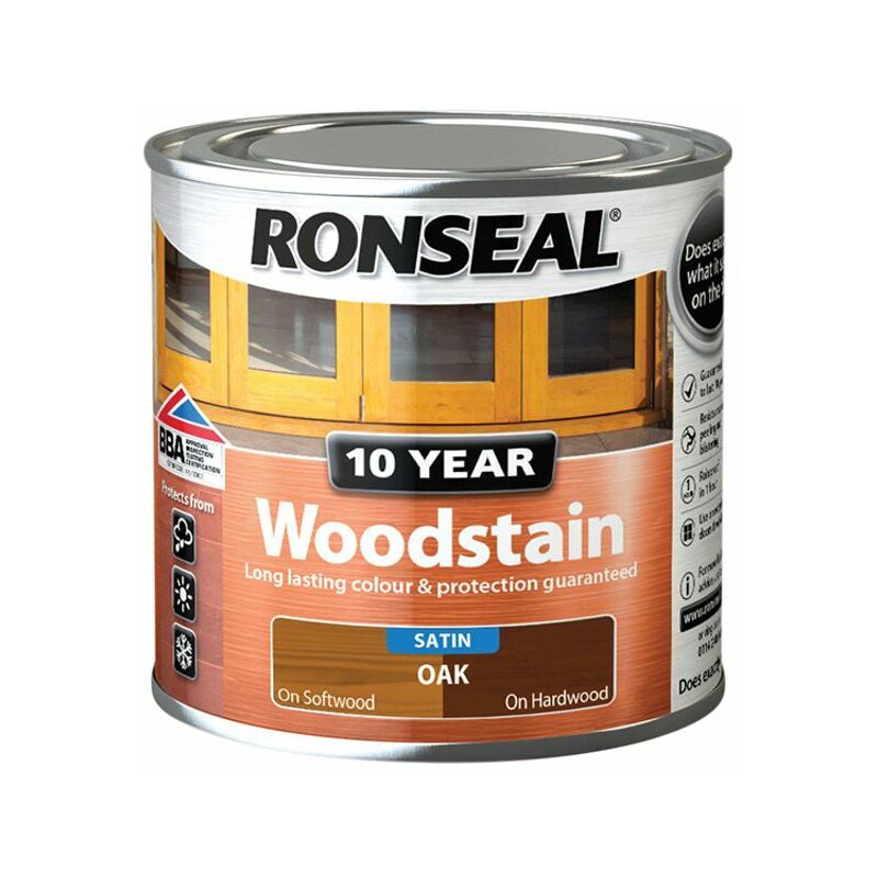 10 Year Woodstain Oak 250ml RSL10WSO250 - Ronseal