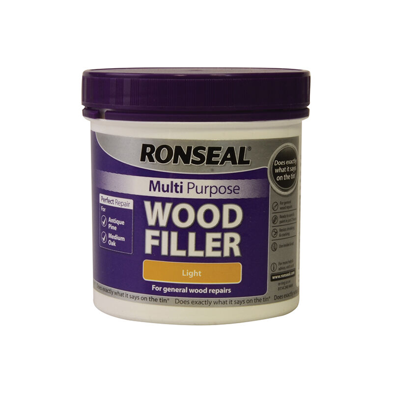 Ronseal - 34746 Multipurpose Wood Filler Tub Light 465g RSLMPWFL465