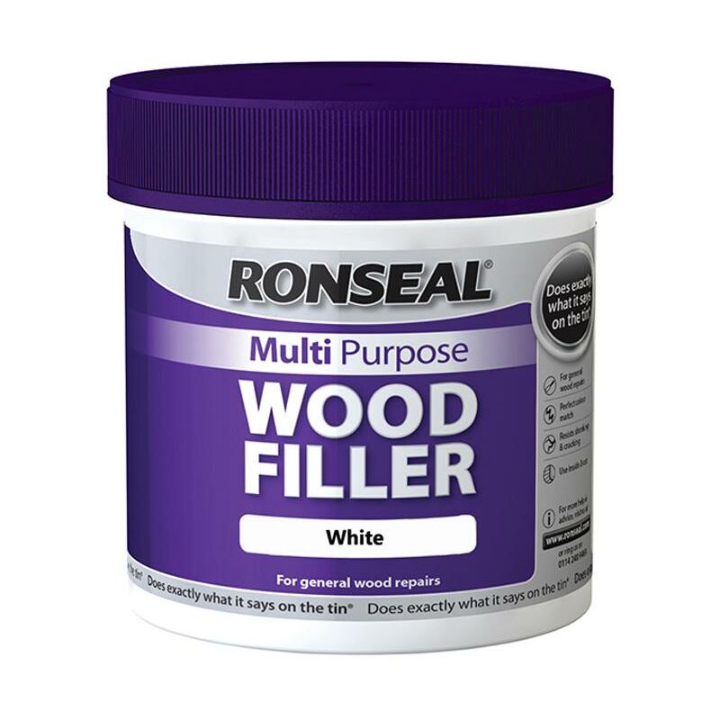 Ronseal - 34749 Multipurpose Wood Filler Tub White 465g RSLMPWFW465