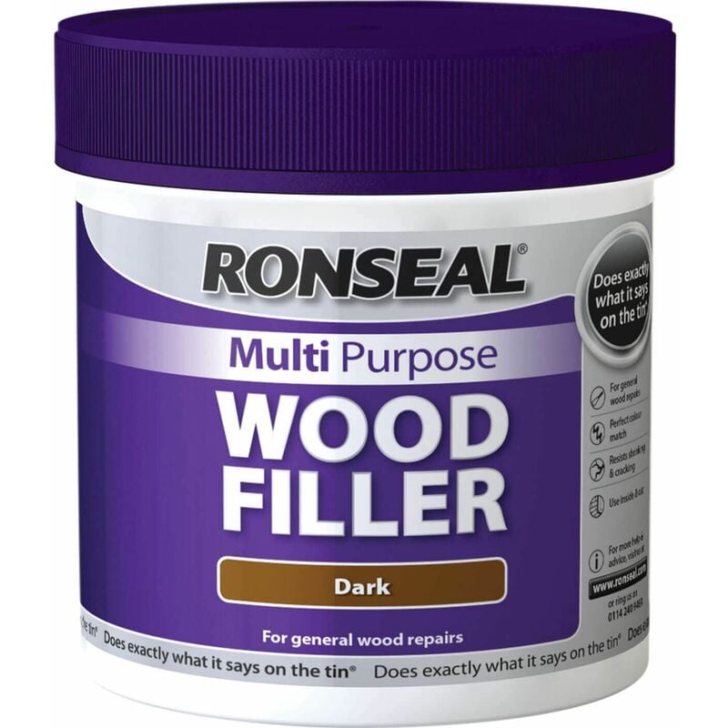 Ronseal - 34748 Multipurpose Wood Filler Tub Dark 465g RSLMPWFD465