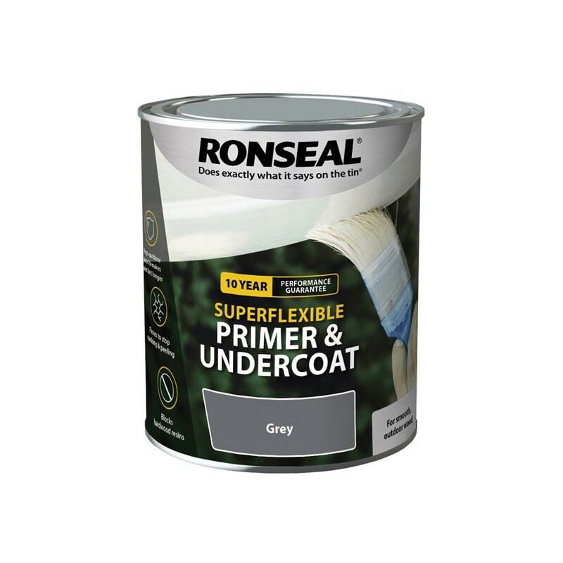 Ronseal - 36467 Superflexible Primer & Undercoat Grey 750ml RSLEWPGRY750