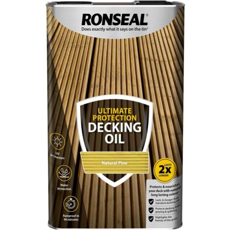 Ronseal 37296 Ultimate Protection Decking Oil Teak 5 litre RSLUDOT5L