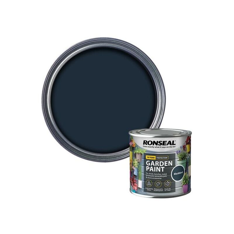 Ronseal 37382 Garden Paint Black Bird 250ml RSLGPBLKB250