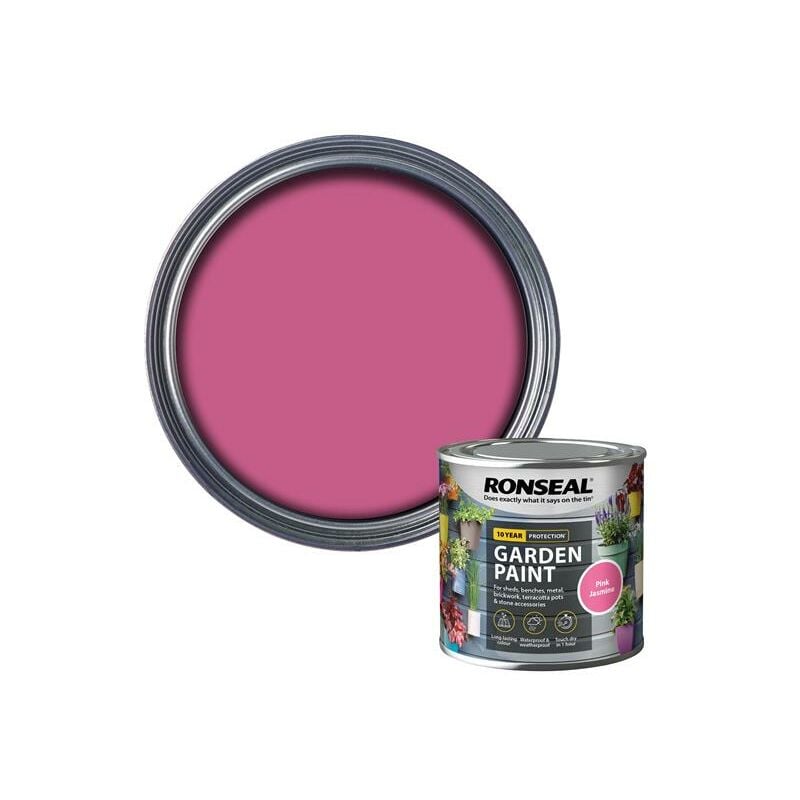 Ronseal - 37383 Garden Paint Pink Jasmine 250ml Exterior Outdoor Wood Shed Metal