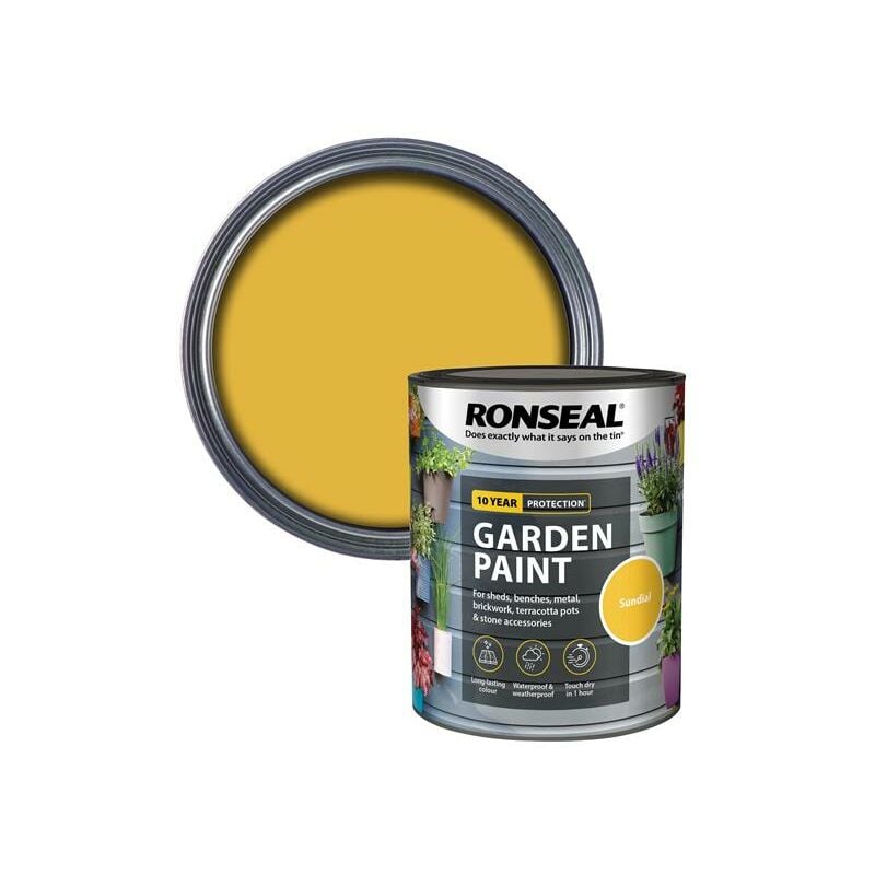 Ronseal - 37414 Garden Paint Sundial 750ml Exterior Outdoor Wood Shed Metal Brick