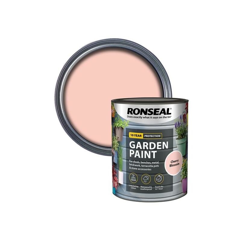 Ronseal - 37606 Garden Paint Cherry Blossom 750ml Exterior Outdoor Wood Shed Metal