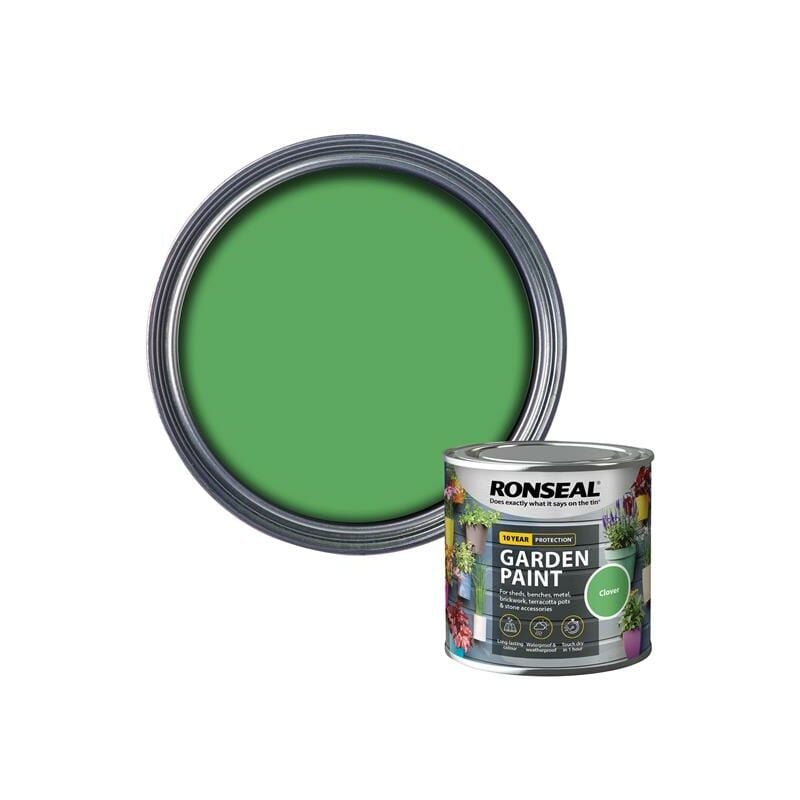 Ronseal - 37598 Garden Paint Clover 250ml Exterior Outdoor Wood Shed Metal Brick