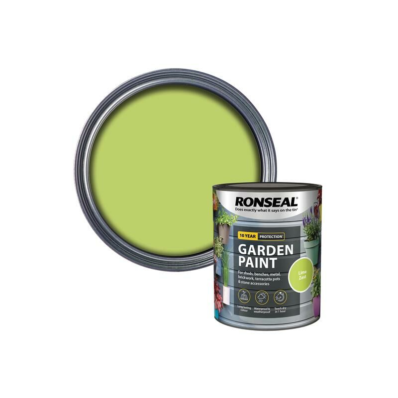 Ronseal - 37412 Garden Paint Lime Zest 750ml Exterior Outdoor Wood Shed Metal Brick