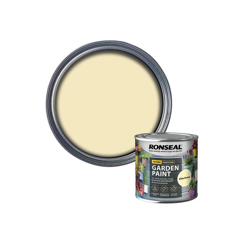 Ronseal - 37379 Garden Paint Elderflower 250ml Exterior Outdoor Wood Shed Metal