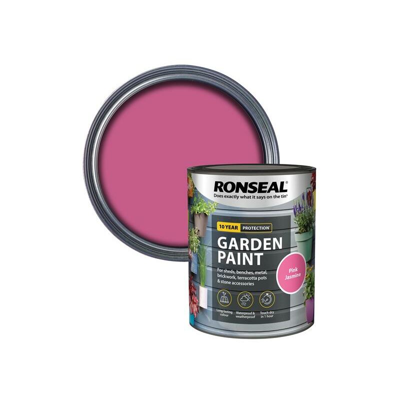 Ronseal 37407 Garden Paint Pink Jasmine 750ml Exterior Outdoor Wood Shed Metal