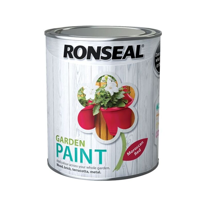 Ronseal - 38269 Garden Paint Moroccan Red 750ml Exterior Outdoor Wood Shed Metal