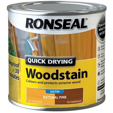 Ronseal 37535 Quick Drying Woodstain Satin Natural Pine 250ml RSLQDWSNP250