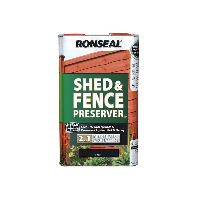 Ronseal - 37653 Shed & Fence Preserver Black 5 litre RSLSFB5L