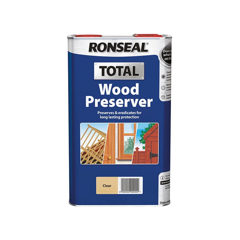 Ronseal - Total Wood Preserver Clear 5 litre RSLWPCL5L