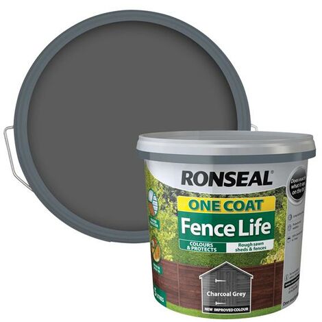 Ronseal 38876 One Coat Fence Life Charcoal Grey 5 litre RSLOCFLCG5L