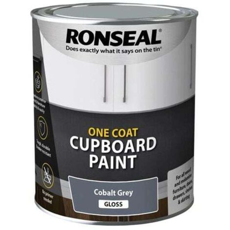 Ronseal 39370 One Coat Cupboard Paint Cobalt Grey Gloss 750ml RSLOCCCGG750