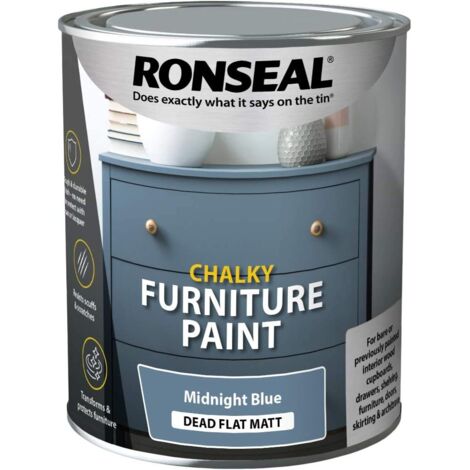 Ronseal Chalky Furniture Paint Midnight Blue 750ml RSLCFPMB750