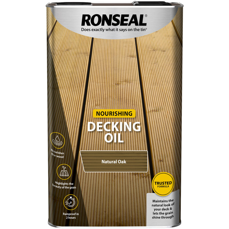 Ronseal - Nourishing Decking Oil - 5L - Natural Oak - Natural Oak