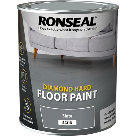 Ronseal Diamond Hard Floor Paint - Satin - Slate - 750ml