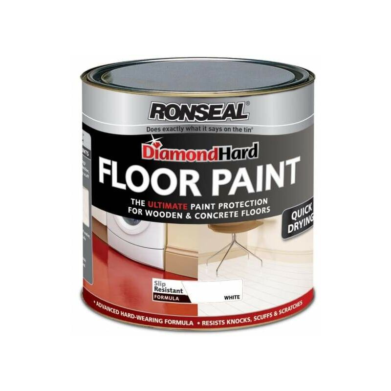 Diamond Hard Floor Paint - White - 750ml - Ronseal