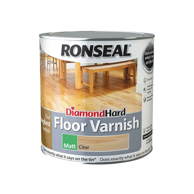 Ronseal 37539 Diamond Hard Floor Varnish Matt 2.5 litre RSLDHFVM25L