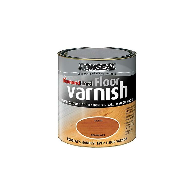 Diamond Hard Floor Varnish - Medium Oak - Satin - 2.5L - Medium Oak - Ronseal