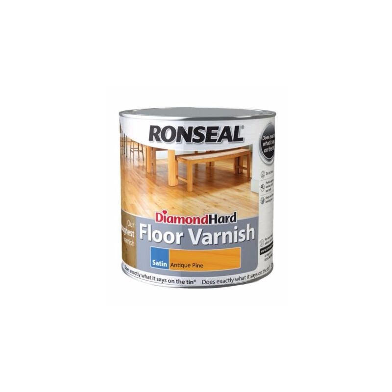 Ronseal - Diamond Hard Floor Varnish - Antique Pine - Satin - 2.5L - Antique Pine