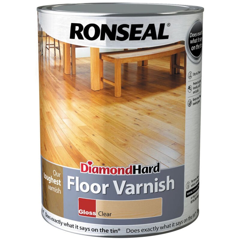 Ronseal - 33607 Diamond Hard Floor Varnish Gloss 5 litre RSLDHFVG5L