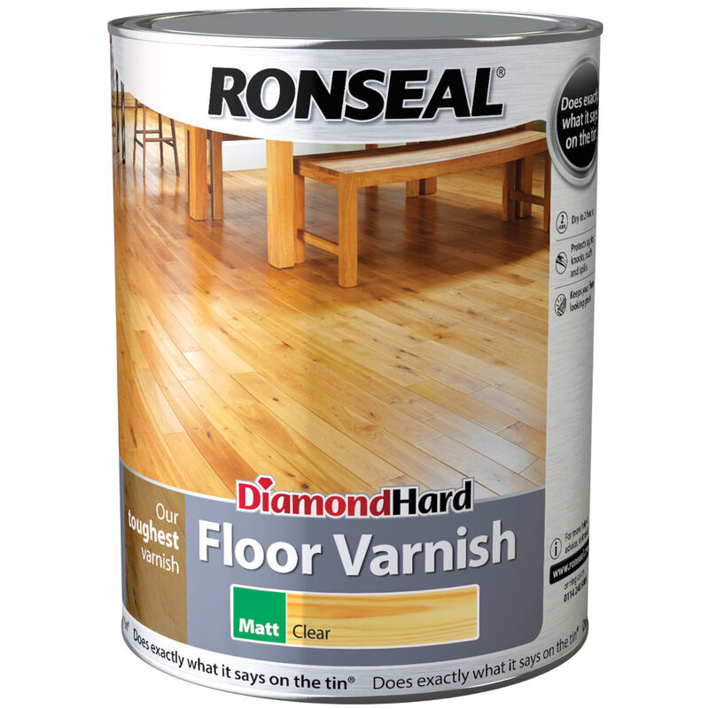 Ronseal - 37540 Diamond Hard Floor Varnish Matt 5 litre RSLDHFVM5L