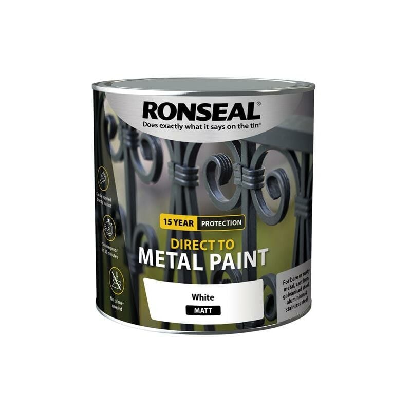 39217 Direct to Metal Paint White Matt 2.5 litre RSLDTMWM25L - Ronseal