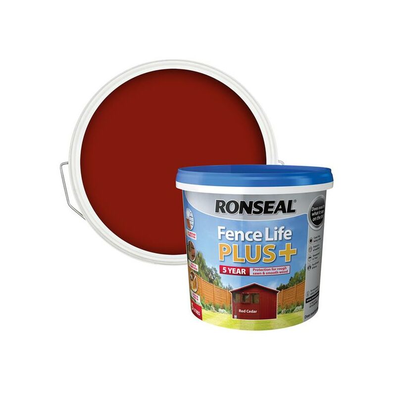 Ronseal - 37624 Fence Life Plus+ Red Cedar 5 litre RSLFLPPRC5L