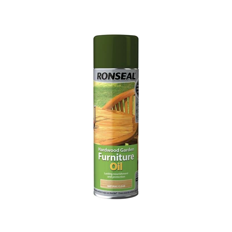 Ronseal - 35823 Hardwood Garden Furniture Oil Natural Clear Aerosol 500ml rslhfoncae