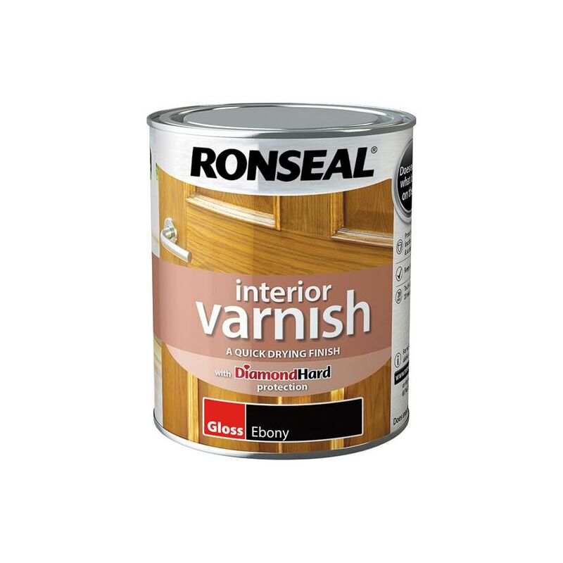 39420 Interior Varnish Quick Dry Gloss Ebony 750ml RSLIVGEB750 - Ronseal