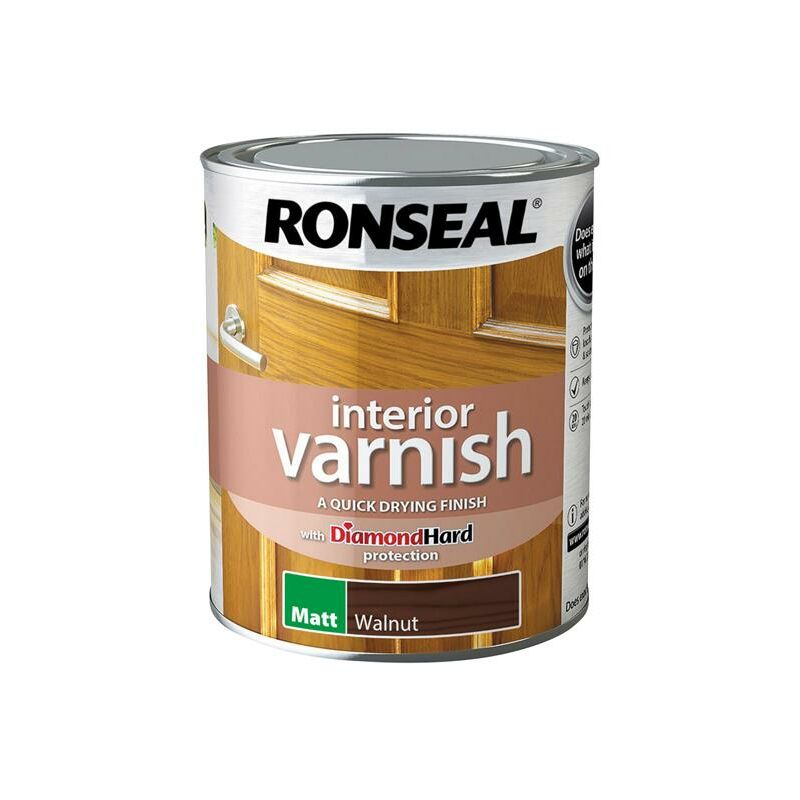 39426 Interior Varnish Quick Dry Matt Walnut 750ml RSLIVMW750 - Ronseal
