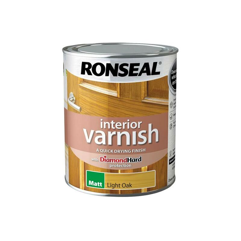 39429 Interior Varnish Quick Dry Matt Light Oak 750ml RSLIVMLO750 - Ronseal