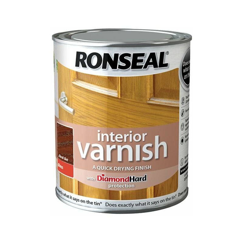 Ronseal - Interior Varnish Quick Dry Gloss Dark Oak 250ml RSLINGDO250