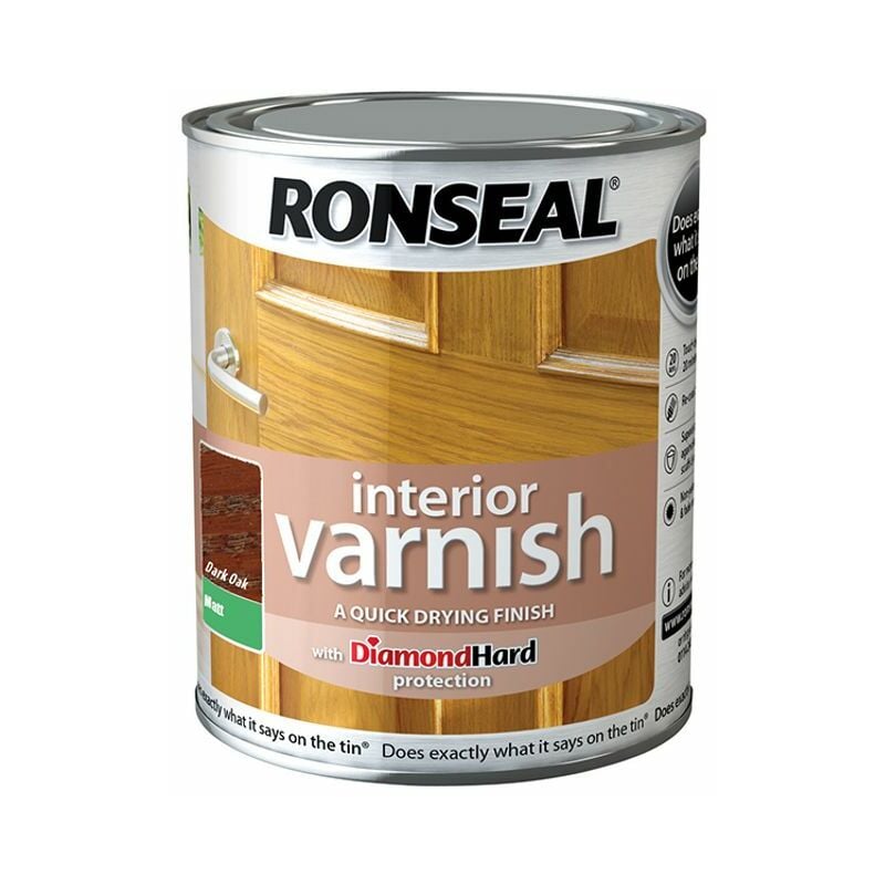 Ronseal - Interior Varnish Quick Dry Matt Dark Oak 250ml RSLIVMDO250