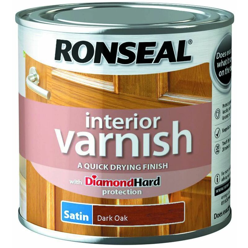 Interior Varnish Quick Dry Satin Dark Oak 250ml RSLIVSDO250