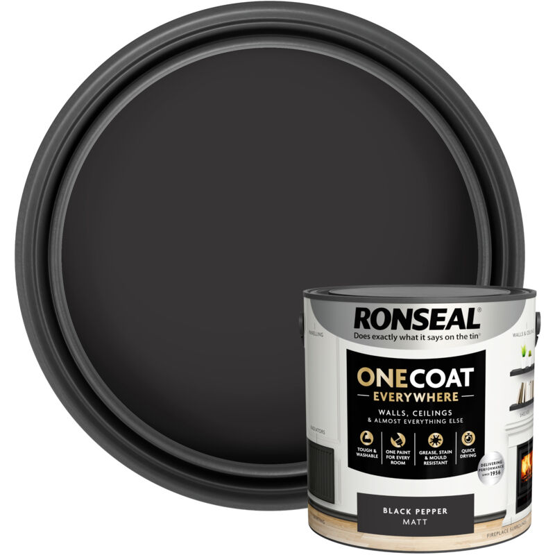 Ronseal - One Coat Everywhere Matt - 2.5L - Black Pepper