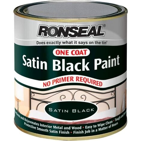 Ronseal OCSBP250 One Coat Paint Satin Black 250ml