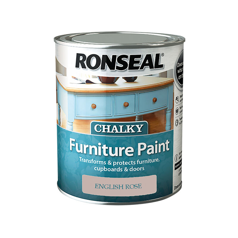 Ronseal 37484 Chalky Furniture Paint English Rose 750ml RSLCFPER750