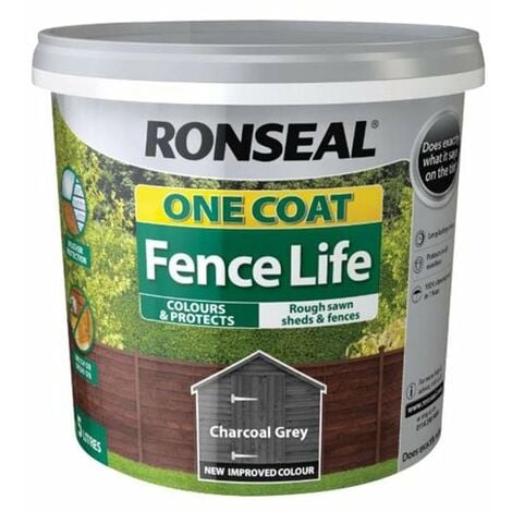 Ronseal One Coat Fence Life Charcoal Grey 5 litre RSLOCFLCG5L