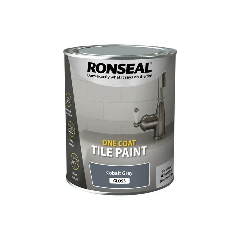 Ronseal - One Coat Tile Paint Cobalt Grey Gloss 750ml - RSLOCTPGG750