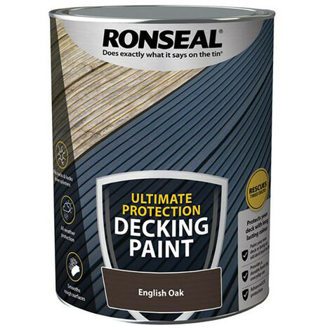 Ronseal RSLDPEO5L Ultimate Protection Decking Paint English Oak 5 litre